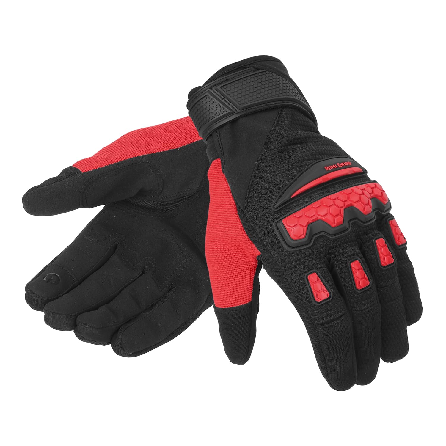 Royal Enfield Urban Hustler V2 Riding Gloves 100% Polyester Air Mesh for Ventilation | TPR Knuckle P