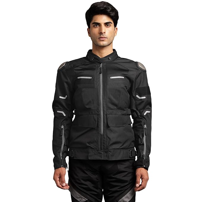 Royal Enfield CROSSROADER Jacket- Knox CE Level 2 Protectors at Shoulders and Elbow, Ergo Protech Ar